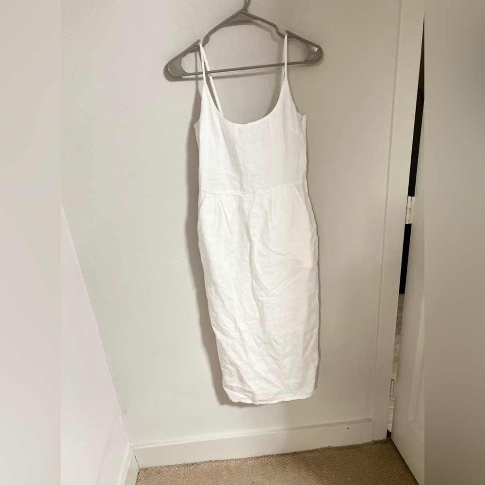 Quince 100% European Linen Scoop Neck Midi Dress size XS - Picture 5 of 12